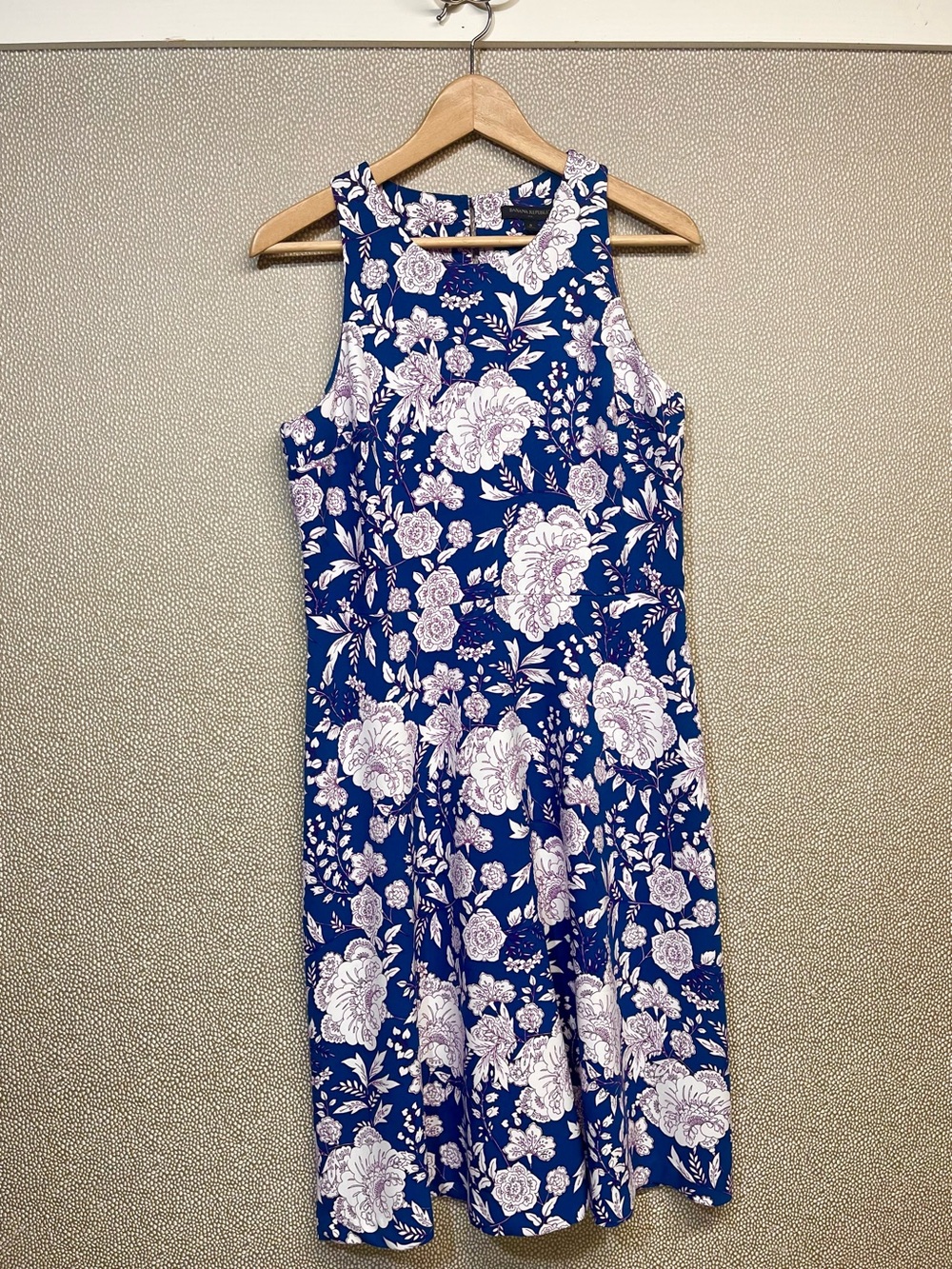 8 Banana Republic Outlet Blue Floral Sleeveless A-Line Dress